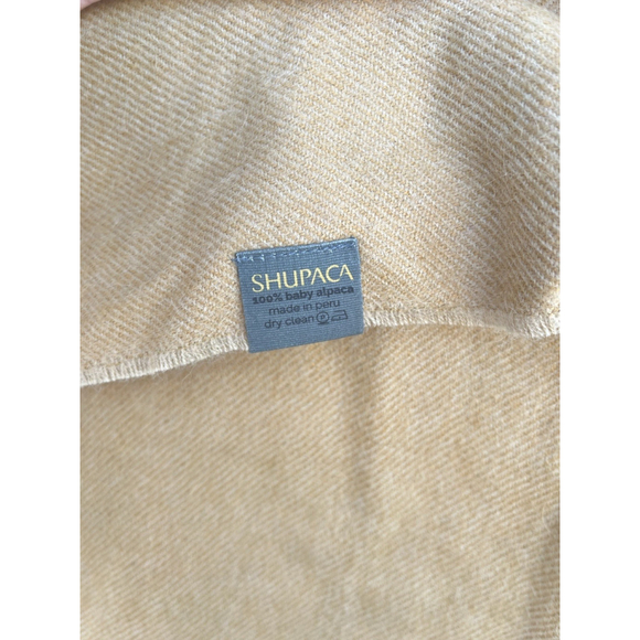 Baby Alpaca Scarf Solid Camel Beige Soft Warm Fringe Peru - Picture 6 of 15